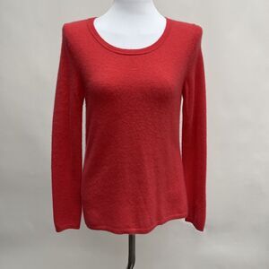 Peck & Peck Sweater Large Pink 2 Ply 100% Cashmere Long Sleeve Scoop Neck